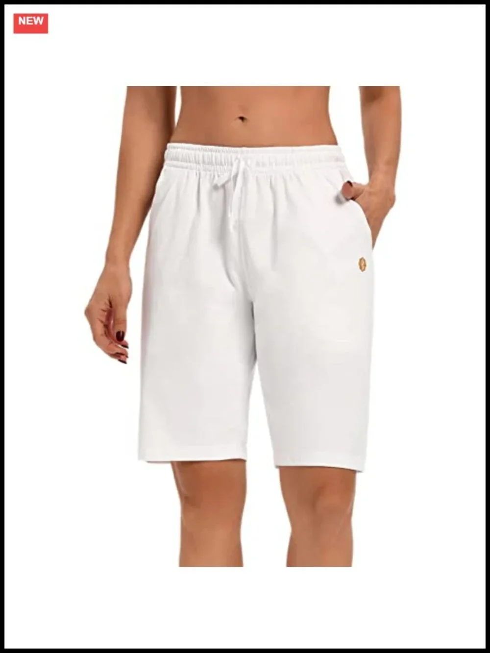 Women's Bermuda Shorts with Pockets Athletic Yoga Knee Length